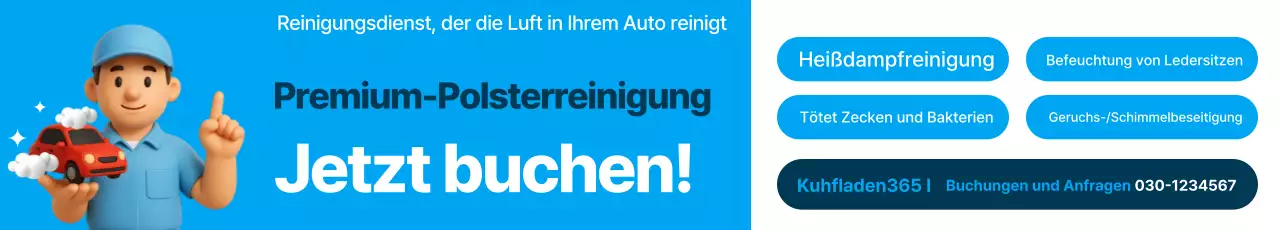 Blaue moderne Autoinnenreinigungsreservierung
