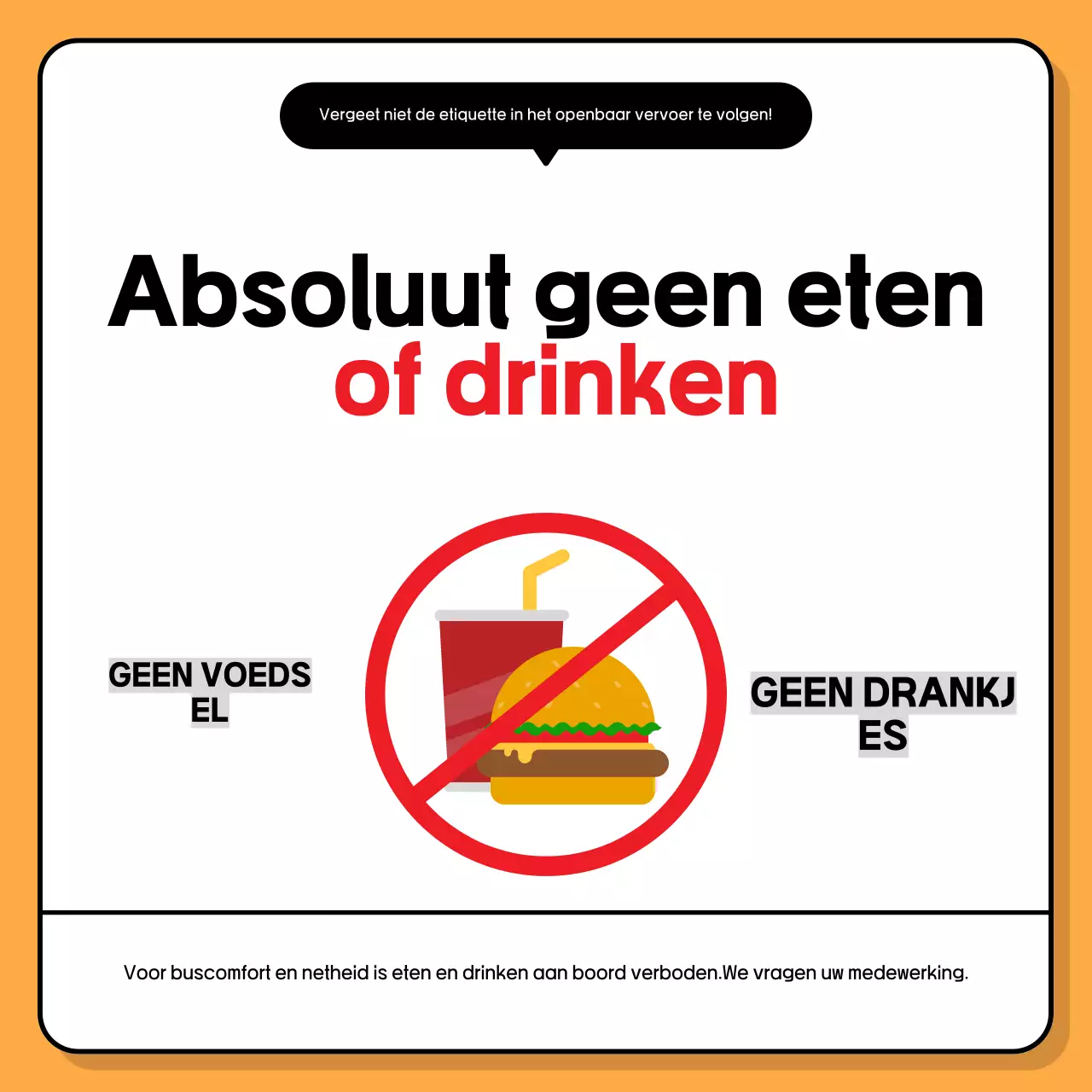 Mededeling over het verbod op de consumptie van oranje voedingsmiddelen