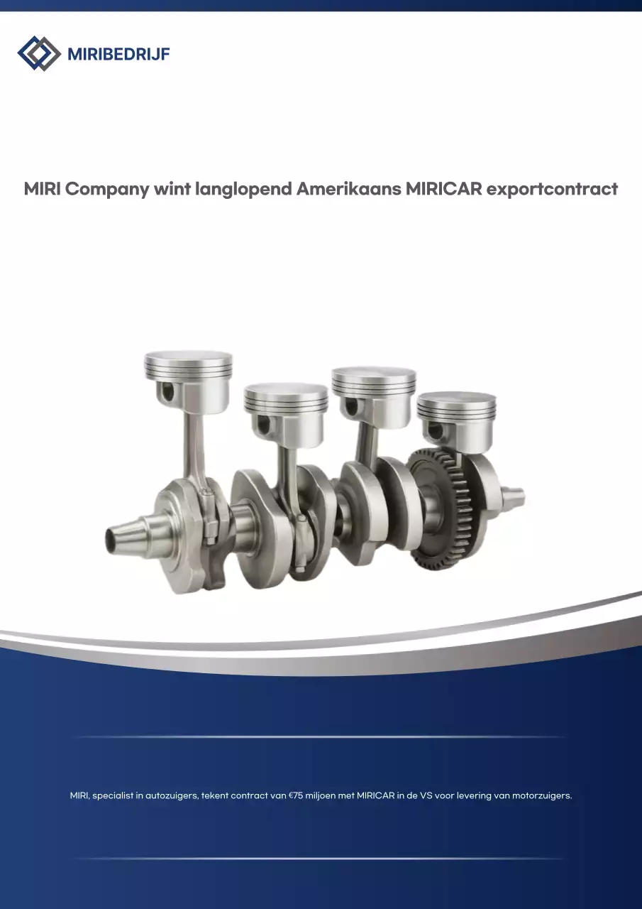 Promotie van een exportcontract voor blauwe, moderne auto-onderdelen