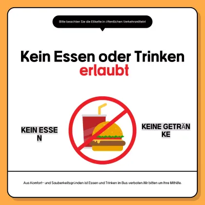 Hinweis zum Verbot des Verzehrs orangefarbener Lebensmittel