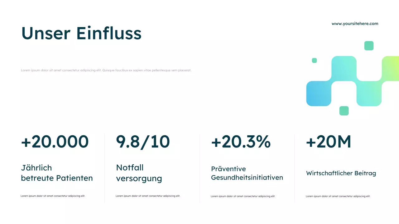 Blaue moderne Gesundheitswerbung Präsentation