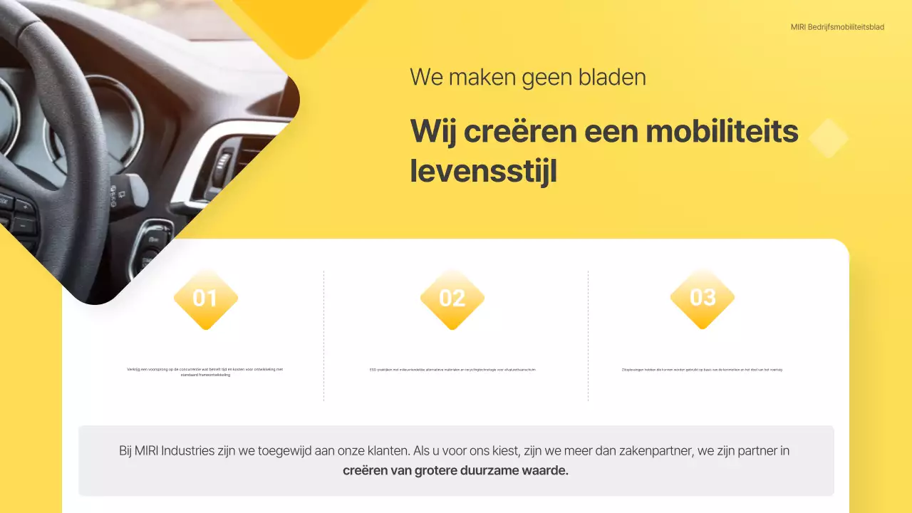 Eenvoudig voorstel voor de gele auto-industrie