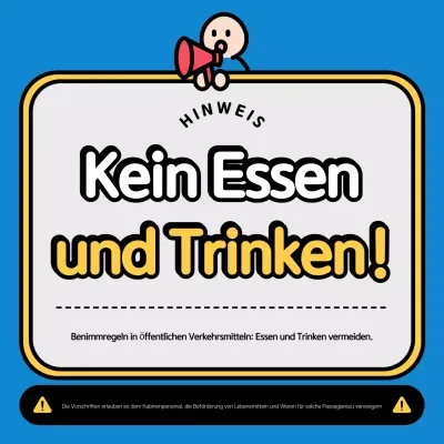 Hinweis zum Verbot des Verzehrs von blauen, sauberen Lebensmitteln