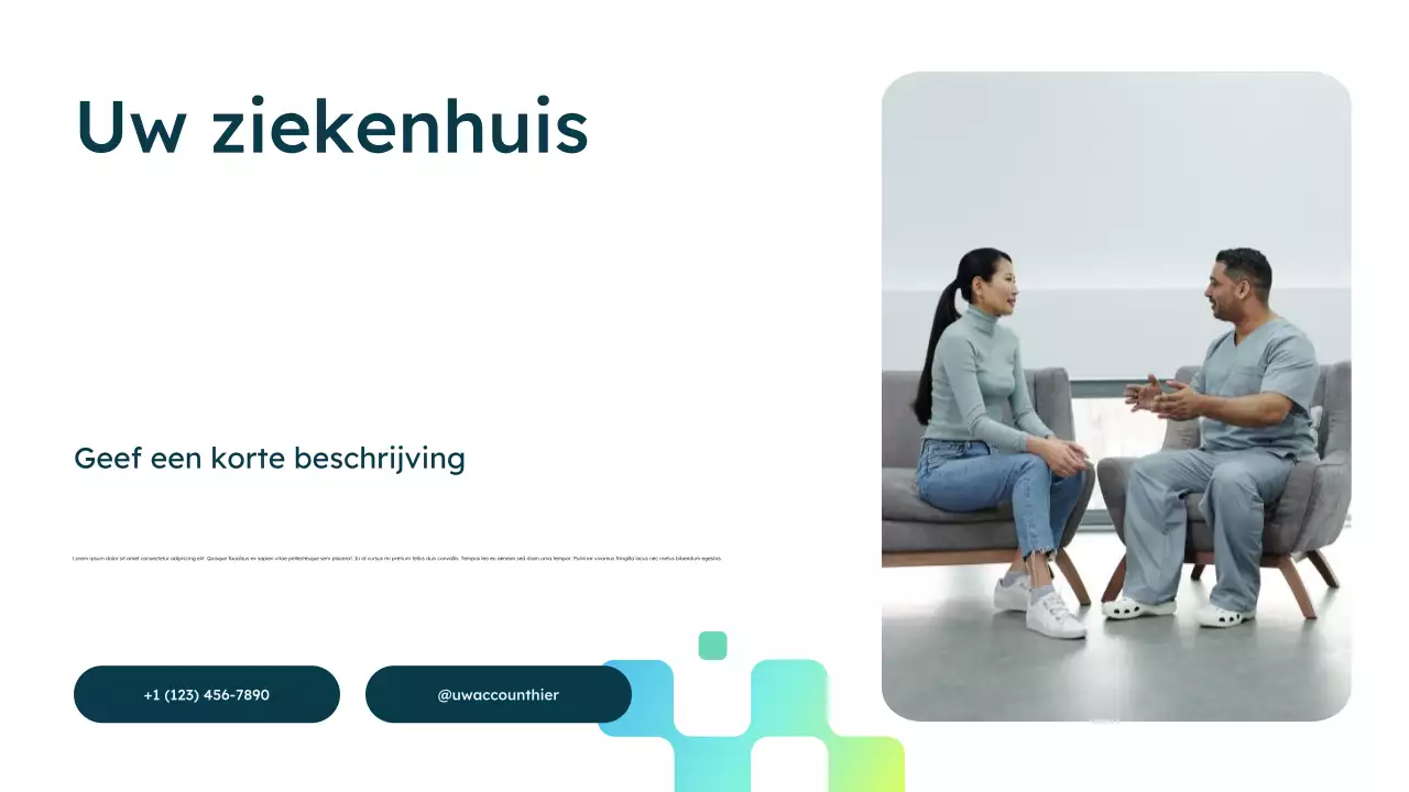 Blauwe moderne gezondheidszorg advertentiepresentatie