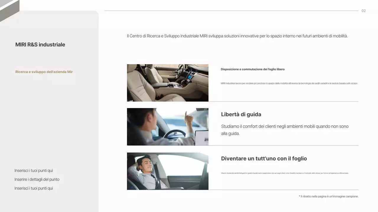 Proposta per l'industria dei sedili per auto moderni grigi