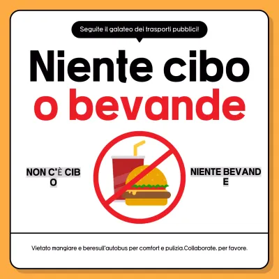 Avviso sul divieto di consumo di alimenti di colore arancione