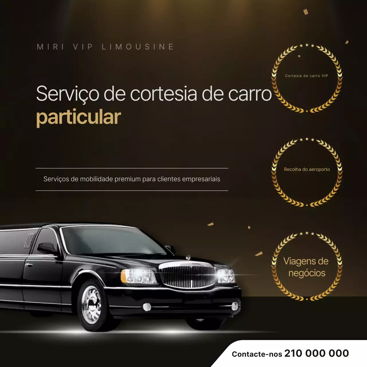 Anúncio de carro de luxo preto