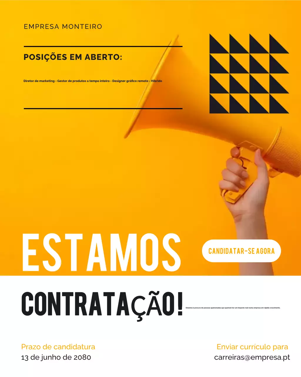 Junte-se à nossa equipe agora Postagem no Instagram