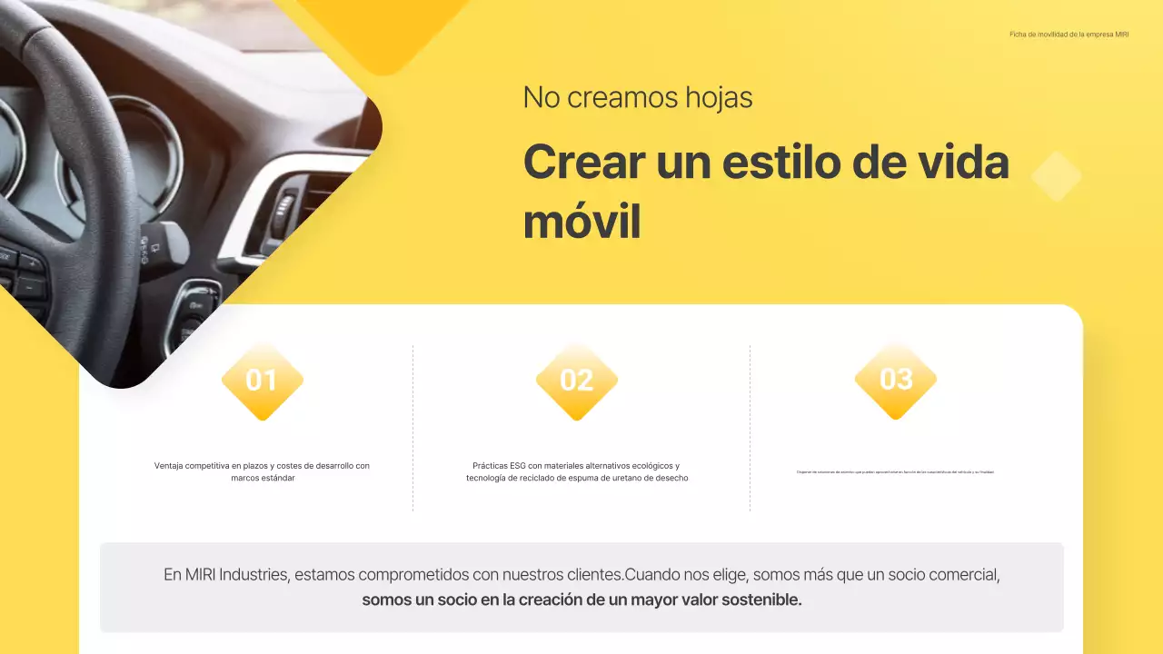 Propuesta sencilla de industria automotriz amarilla