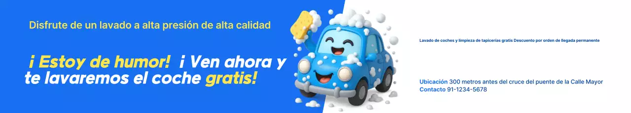 Anuncio de lavado de autos Blue Baby