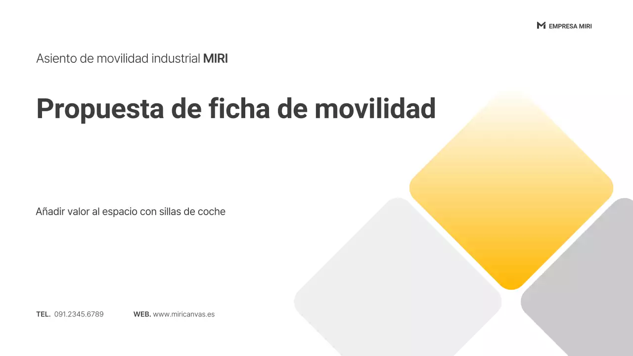 Propuesta sencilla de industria automotriz amarilla