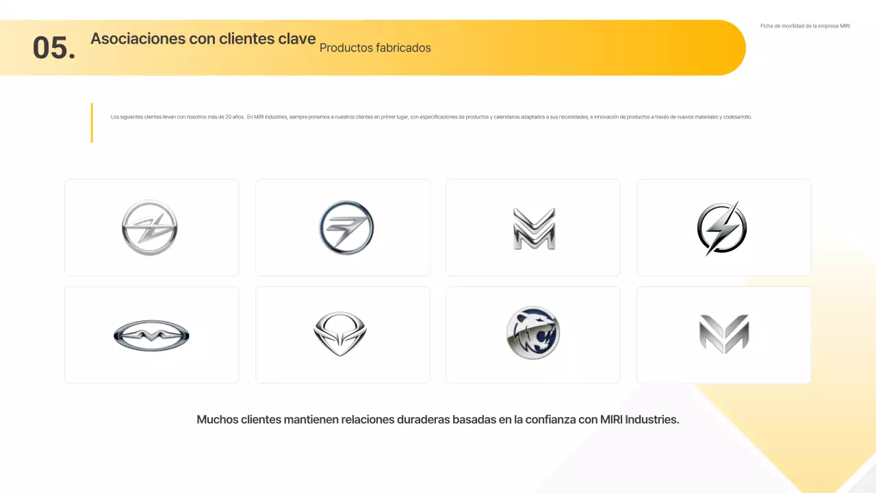 Propuesta sencilla de industria automotriz amarilla