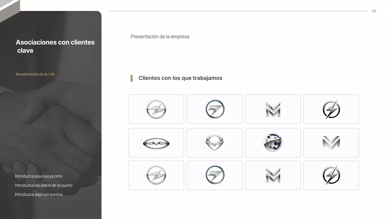 Propuesta para la industria de asientos de automóviles modernos de color gris