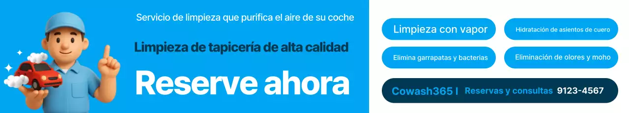 Reserva de limpieza de interiores de coches modernos de Blue