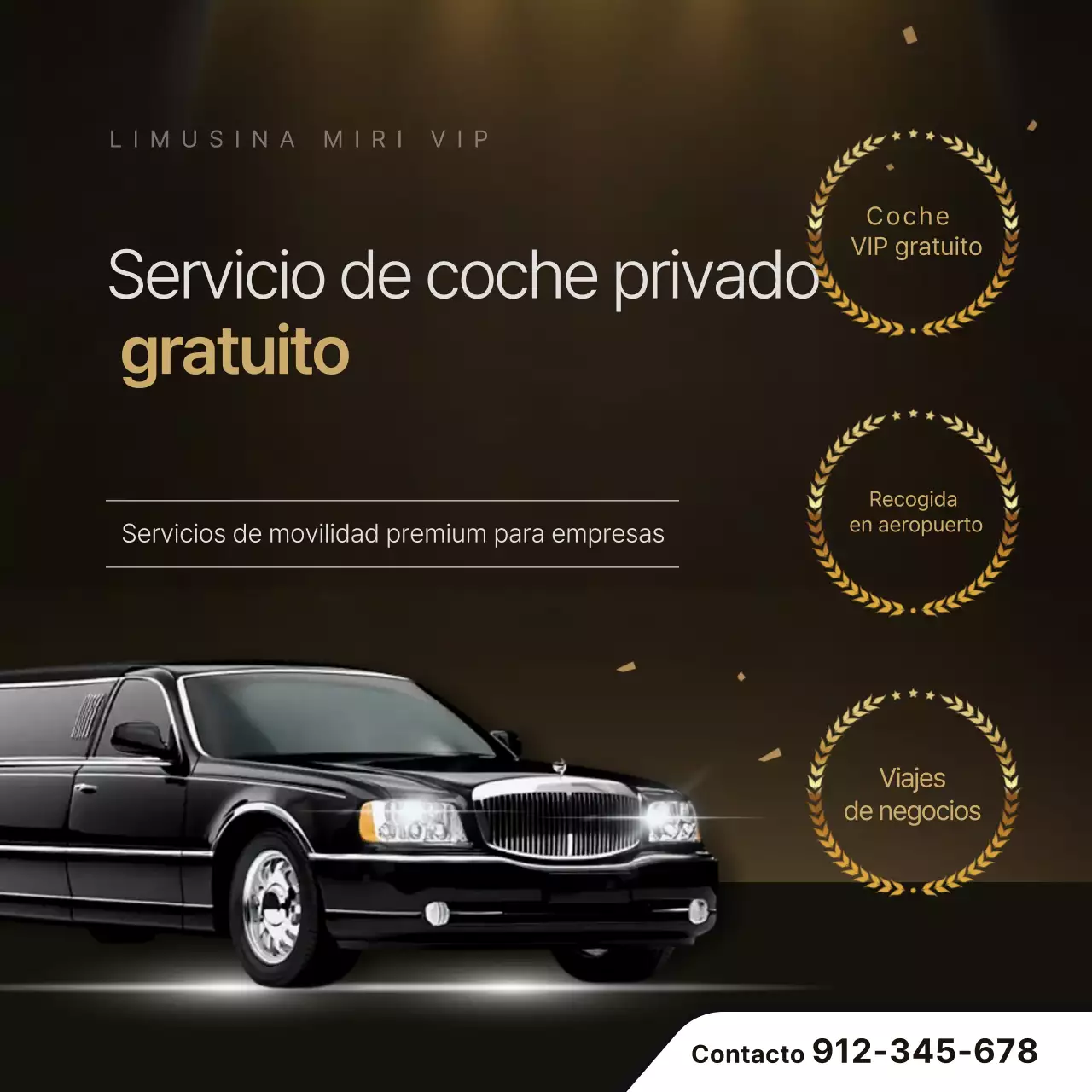 Anuncio de coche estatal de lujo negro