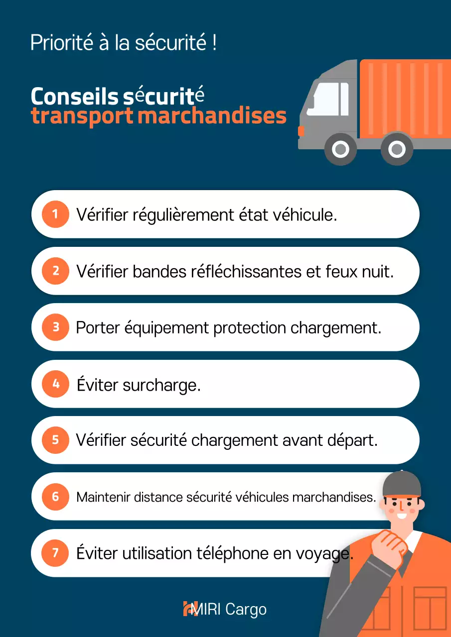 Consignes de sécurité pour le transport de marchandises de base bleues
