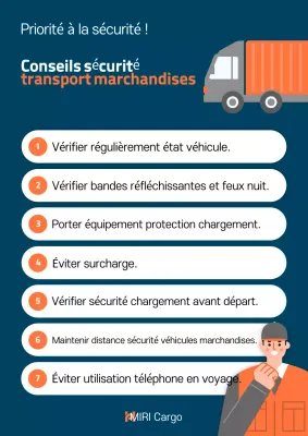 Consignes de sécurité pour le transport de marchandises de base bleues