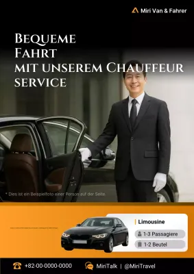 Orangefarbene Anzeige für den modernen Autofahrservice