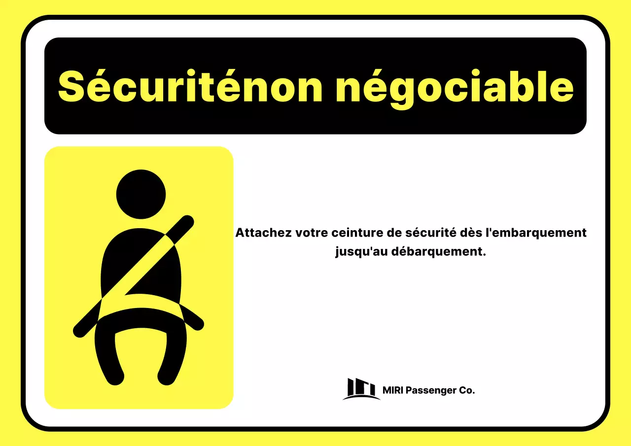 Consignes de sécurité pour les transports publics surlignées en jaune