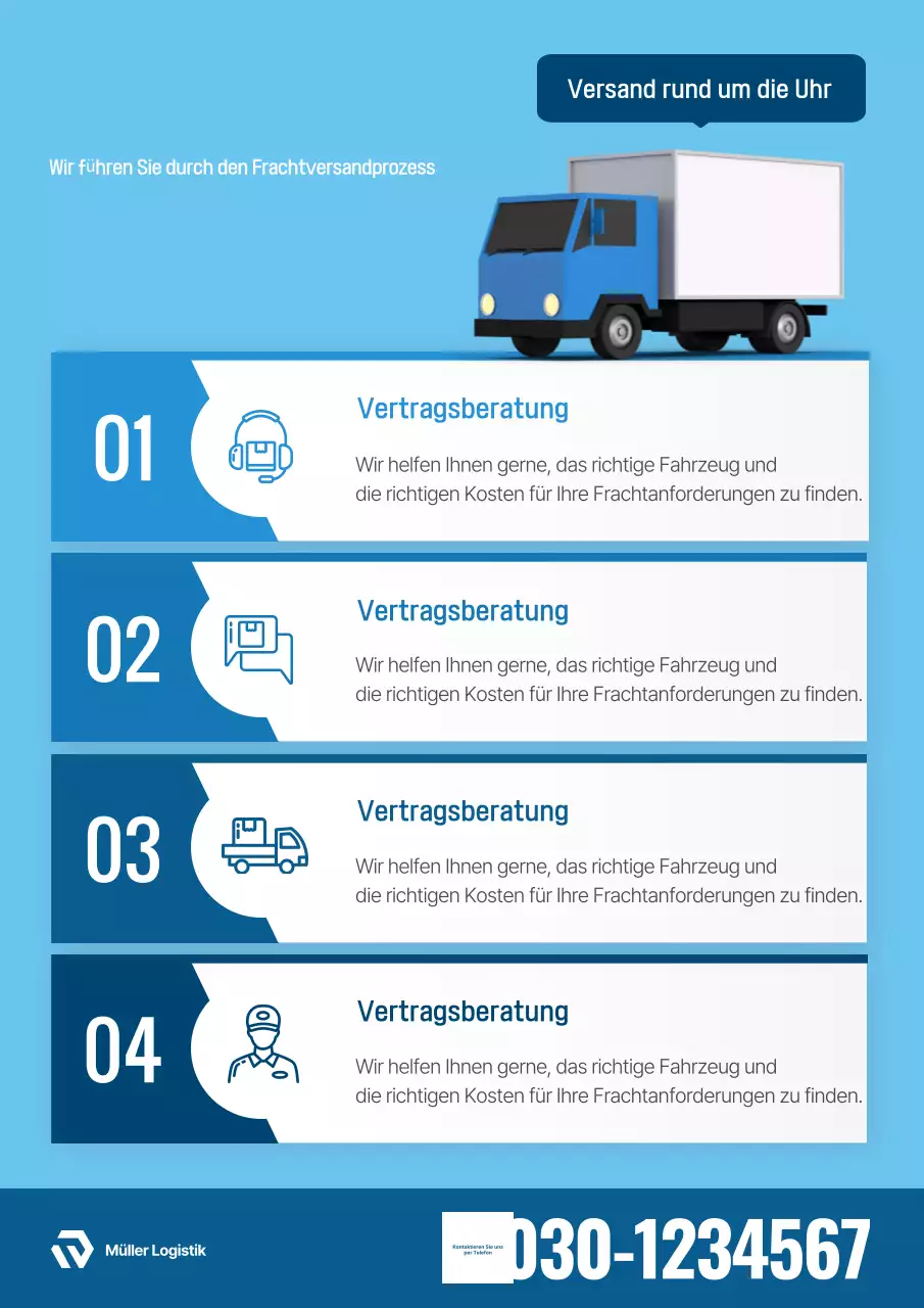 Sky Blue Clean Car Frachttransportführer