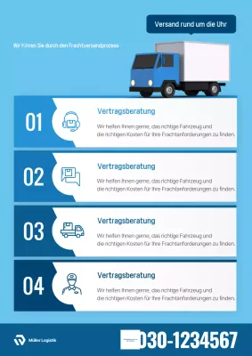 Sky Blue Clean Car Frachttransportführer