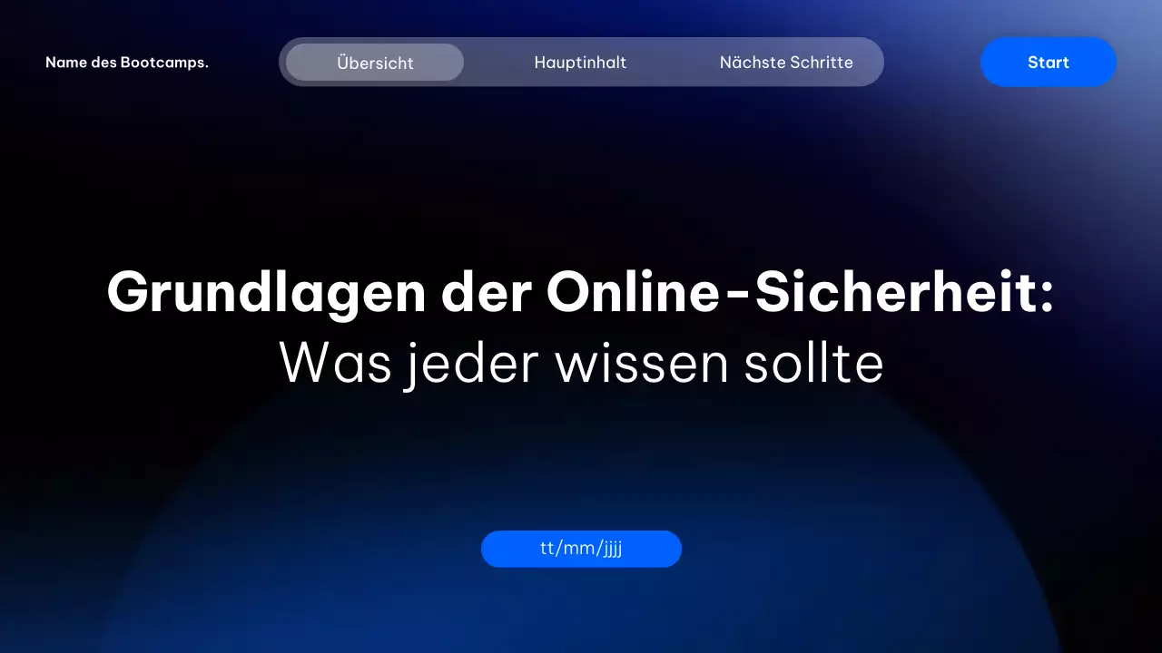 Blue Modern Cyber ​​Security Kurs Präsentation