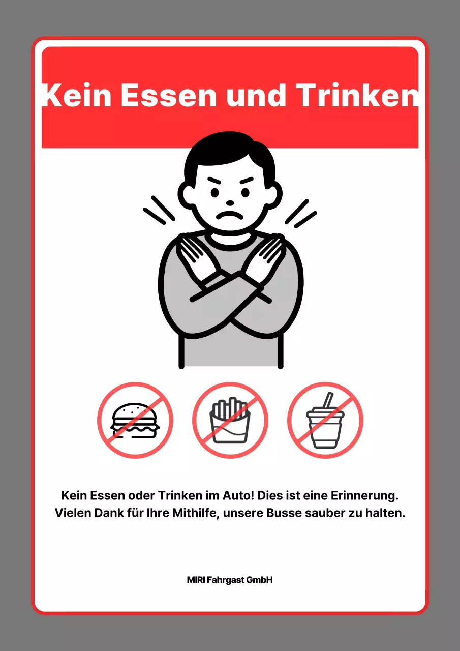 Im roten Simple-Bus sind weder Essen noch Getränke erlaubt