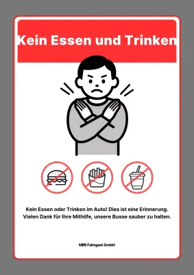 Im roten Simple-Bus sind weder Essen noch Getränke erlaubt