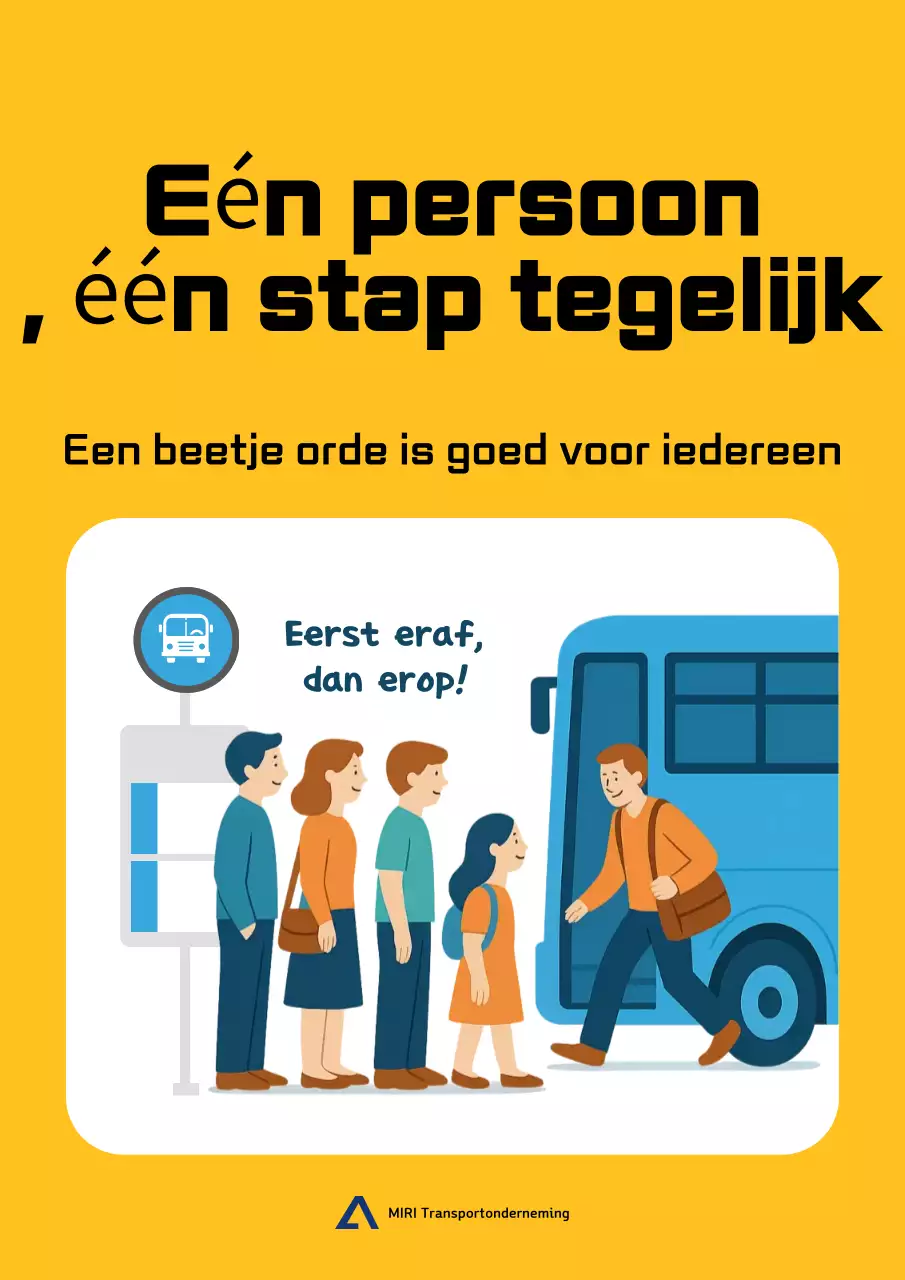 Gele, eenvoudige campagne voor veiligheid in het openbaar vervoer