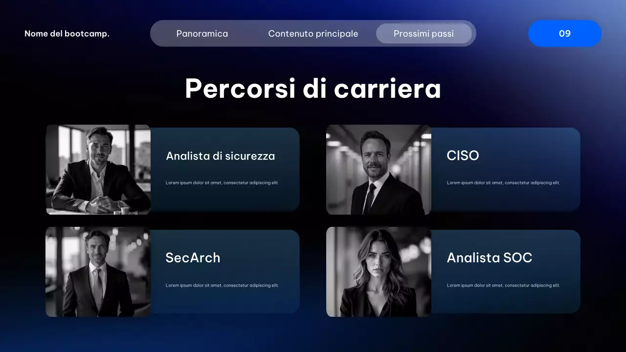 Presentazione del corso Blue Modern Cyber ​​Security