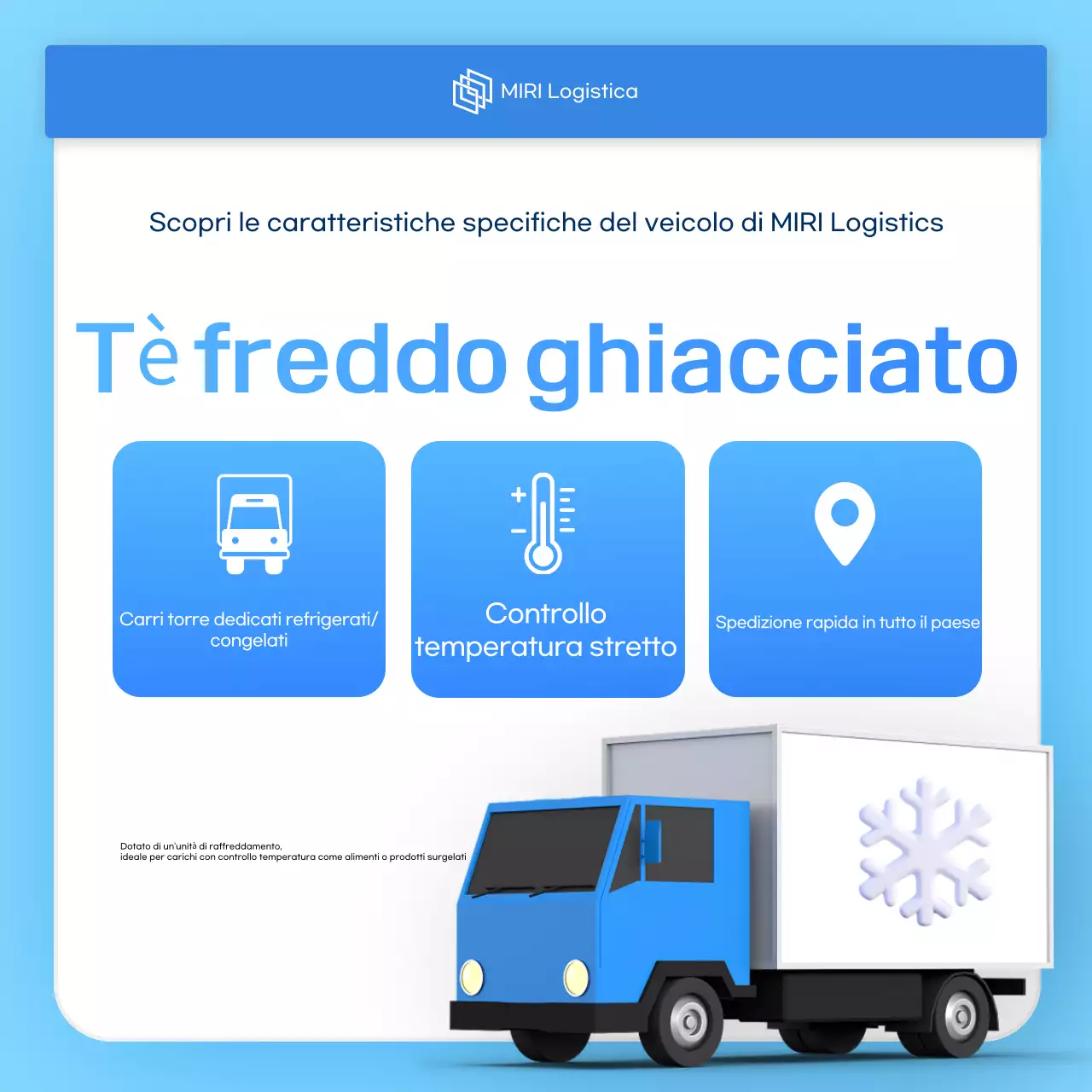 Promozione del servizio logistico per auto moderne Sky Blue