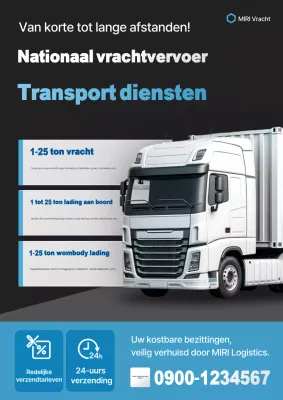 Advertentie voor zwarte moderne autologistiek