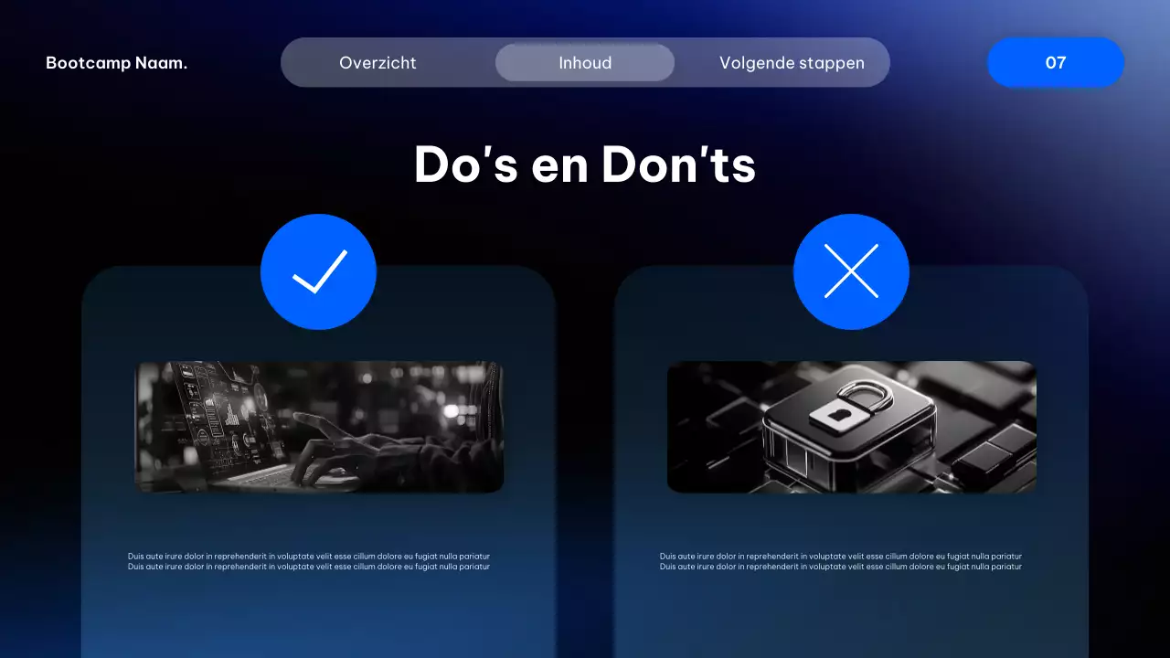 Presentatie van de Blue Modern Cyber ​​Security-cursus