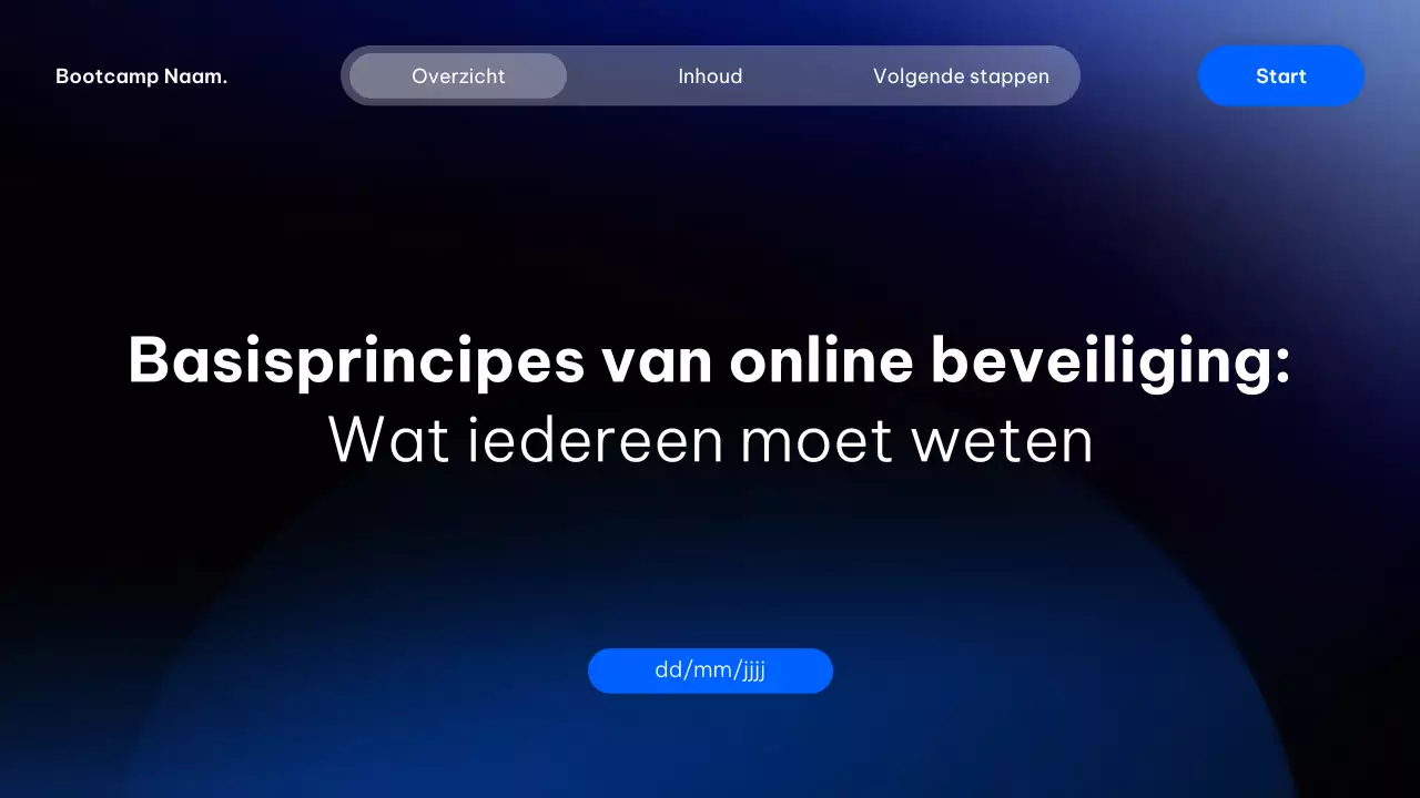 Presentatie van de Blue Modern Cyber ​​Security-cursus