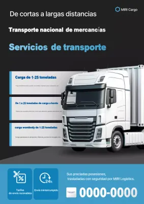 Anuncio de logística de coches modernos negros