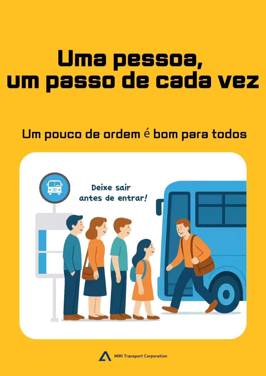 Campanha de Segurança no Transporte Público Yellow Simple
