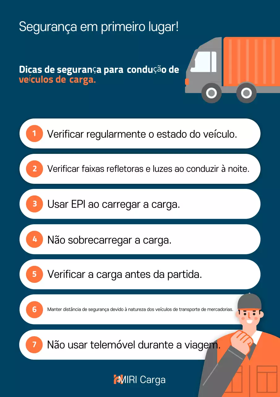 Diretrizes básicas de segurança para transporte de carga azul
