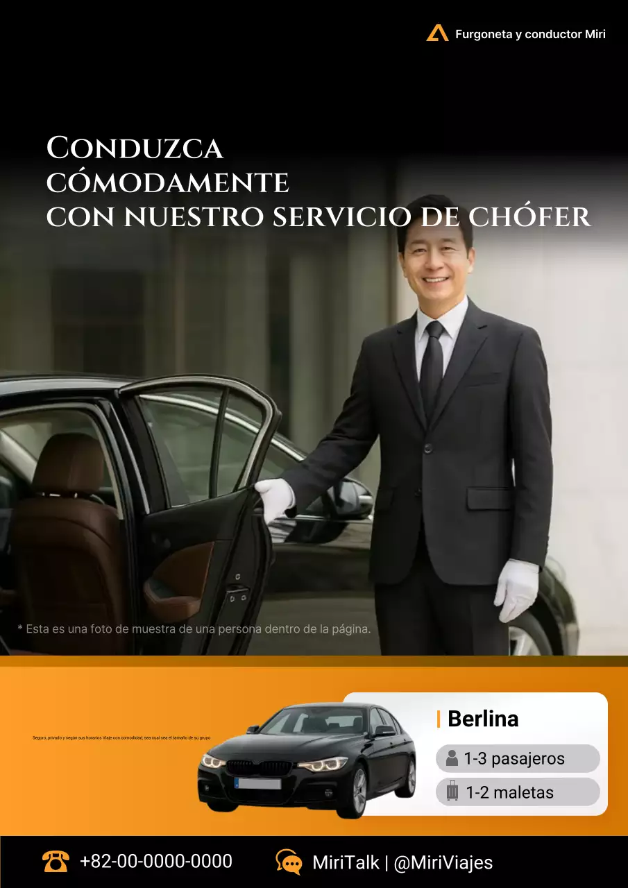 Anuncio del servicio de conducción de automóviles modernos de Orange