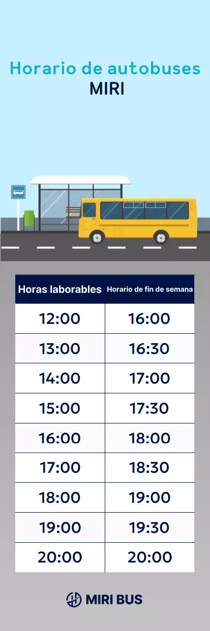 Guía del autobús lanzadera Sky Blue Clean