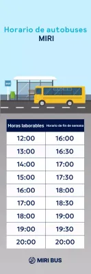 Guía del autobús lanzadera Sky Blue Clean