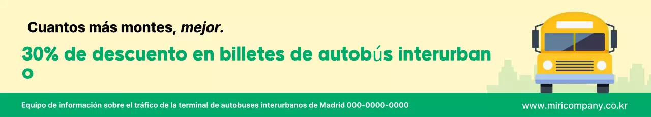 Pase de autobús interurbano simple amarillo con descuento