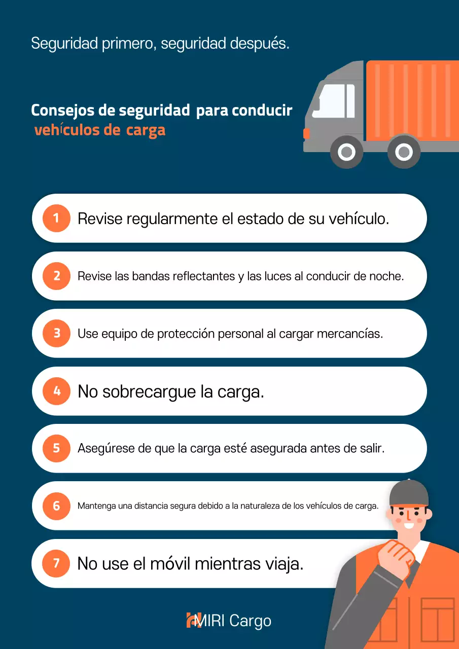 Pautas básicas de seguridad para el transporte de carga azul