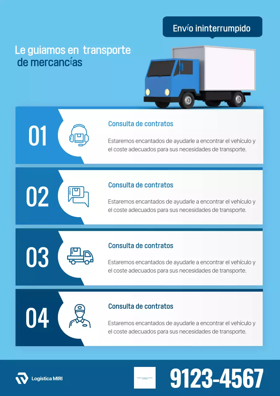 Guía de transporte de carga de Sky Blue Clean Car