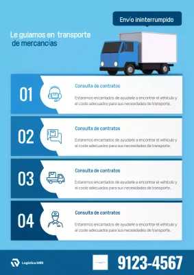 Guía de transporte de carga de Sky Blue Clean Car