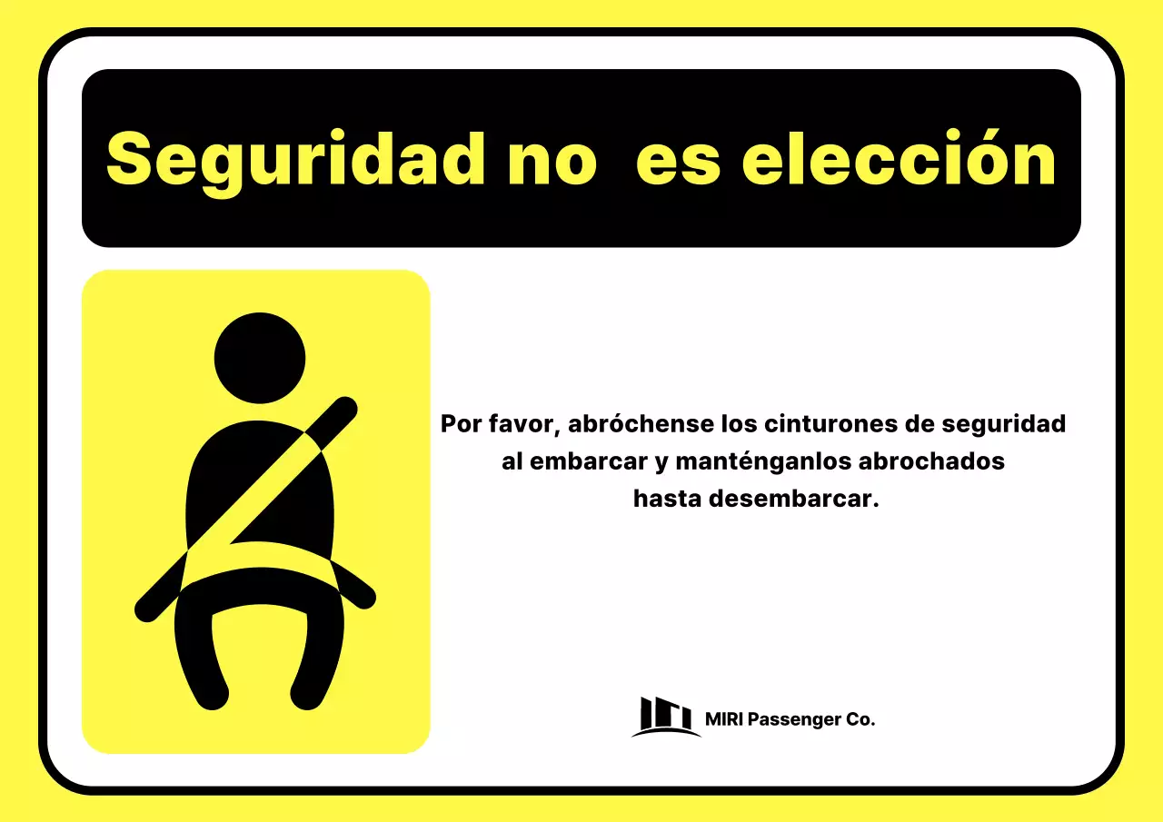 Pautas de seguridad del transporte público resaltadas en amarillo