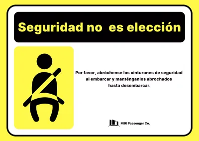 Pautas de seguridad del transporte público resaltadas en amarillo