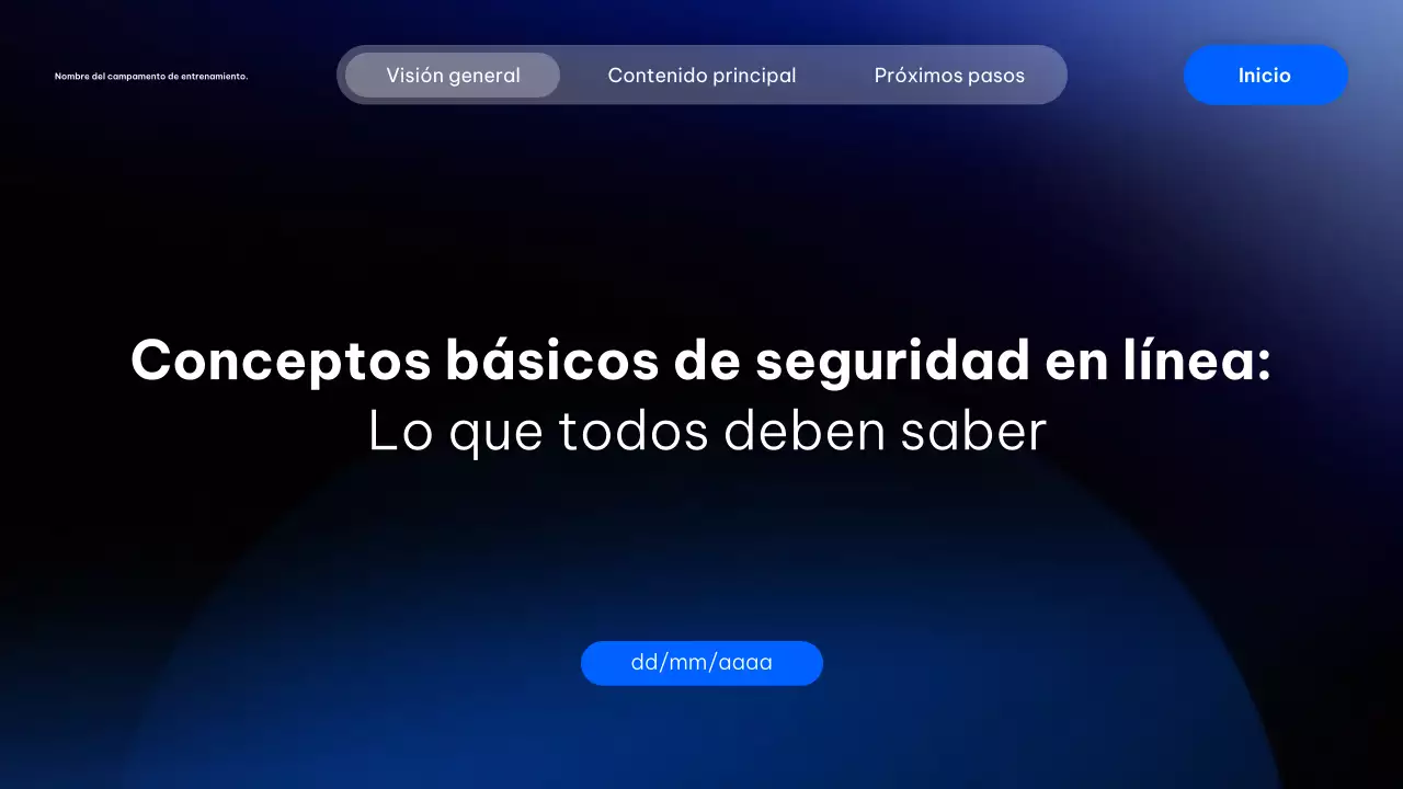 Presentación del curso de ciberseguridad Blue Modern