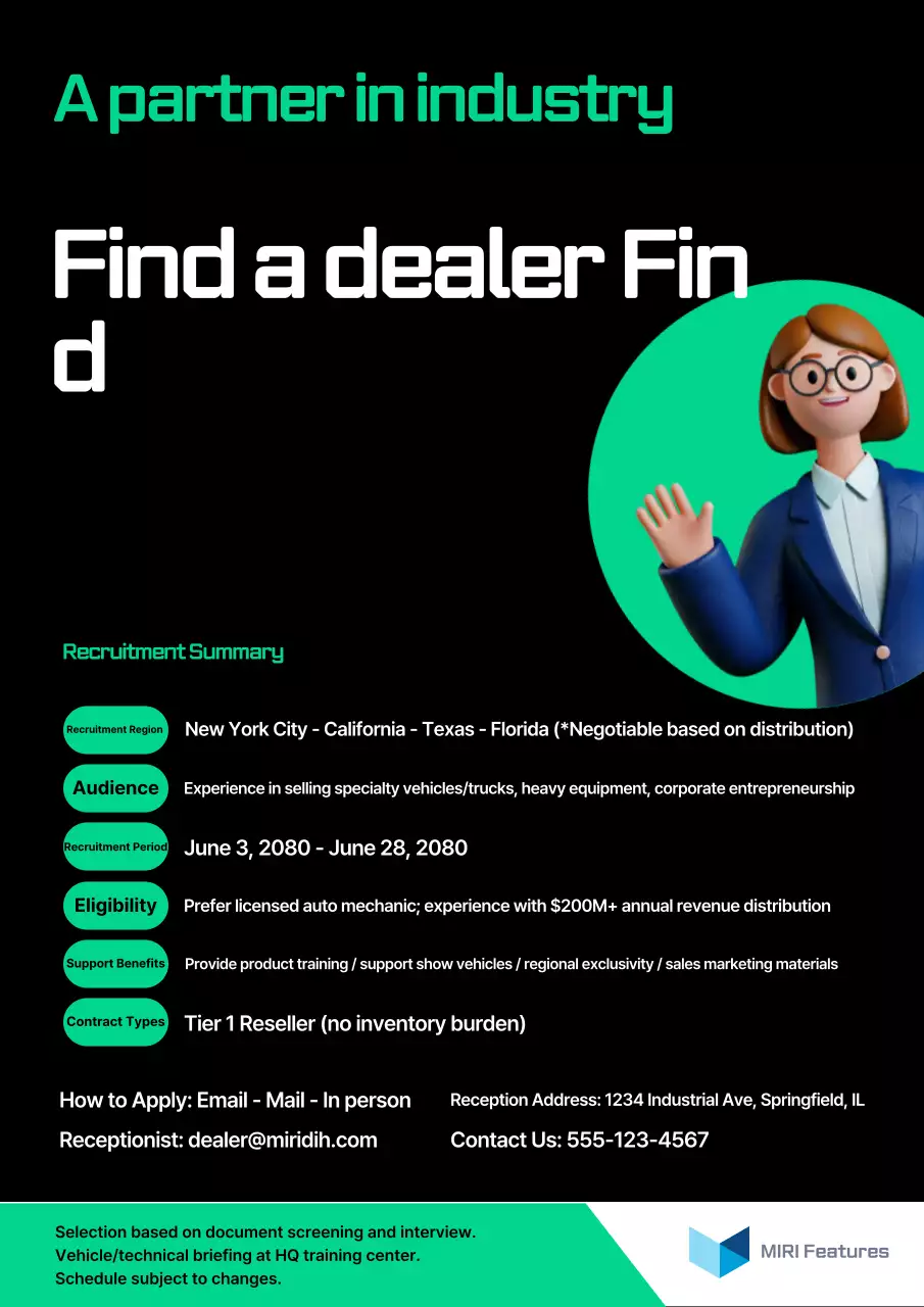 Aviso de recrutamento de revendedor Black Modern