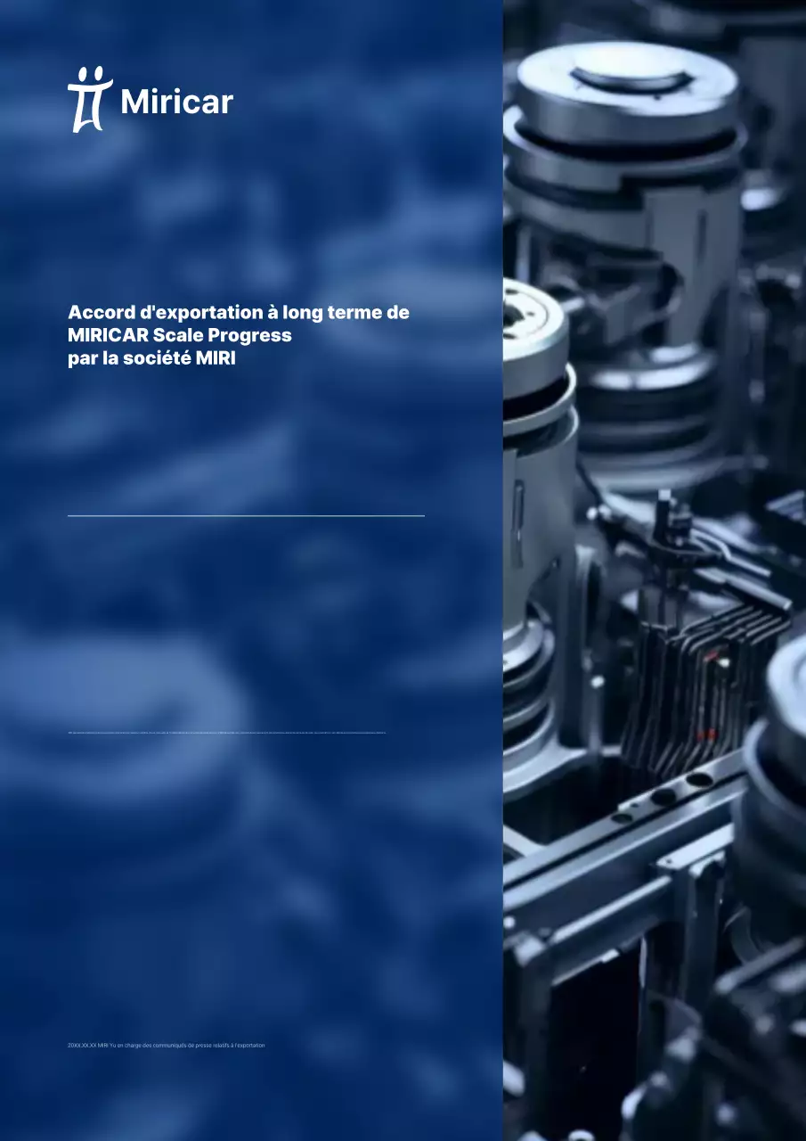 Promotion du contrat d'exportation Blue Modern