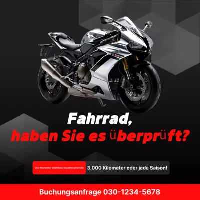 Wartungshandbuch für moderne schwarze Motorräder